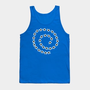 White and Black Star Spiral Tank Top